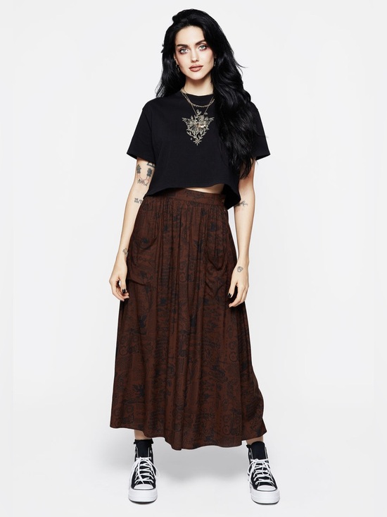Disturbia Dresses & Skirts - NWT Disturbia Daemonologie Woodcut Print Midaxi Skirt
